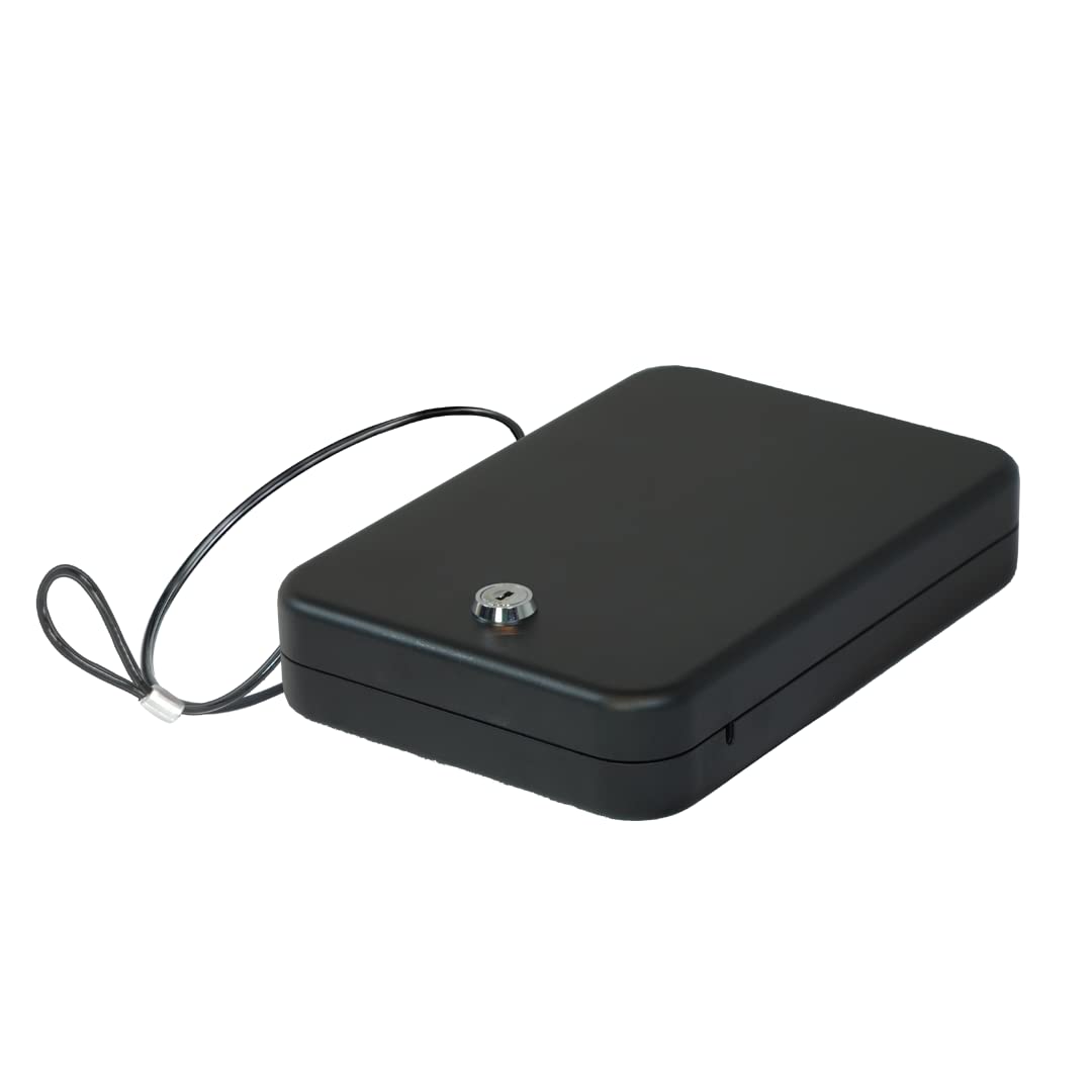 Home Defense Portable Security Vault, TSA Approved Firearm Travel Case, CA DOJ Approved Gun Safe, Large Combination Lock Box