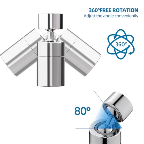 Esufeir 360° Rotatable FM22/M24 Kitchen Tap Aerator Spray Head with Adapter for Sink,Faucet Extension Sprayer Booster Nozzle for Tap End,Replacement Extender Water Filter Swivel Diffuser Attachment