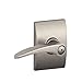 Schlage F40MNH619CEN Century Collection Manhattan Privacy Lever, Satin Nickel