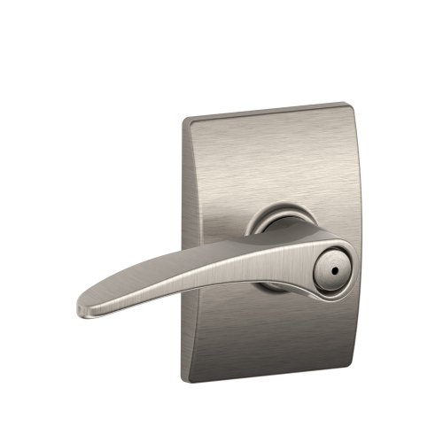 Super Big Clearance! Schlage F40MNH619CEN Century Collection Manhattan Privacy Lever, Satin Nickel