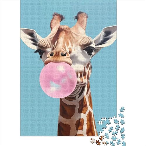 Puzzle de jirafa con chicle de 1000 piezas, ideal para decoracion de oficina y relajacion en casa