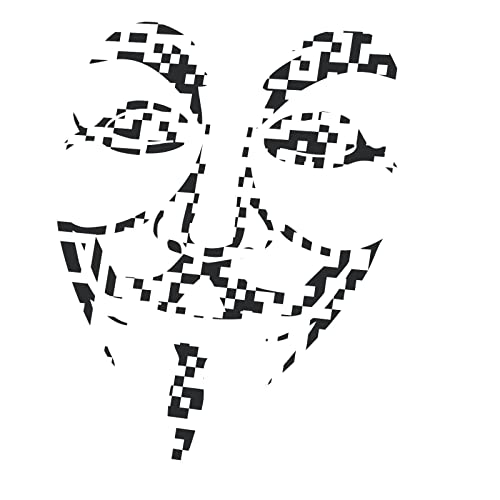 Tableau visage anonymous noir carré 60x72cm toile imprimée art moderne salon