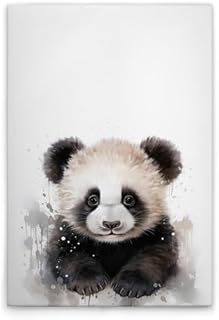 A.S. Création WTD DD132998 - Lienzo decorativo (50 x 75 cm), diseño de panda, color blanco y negro