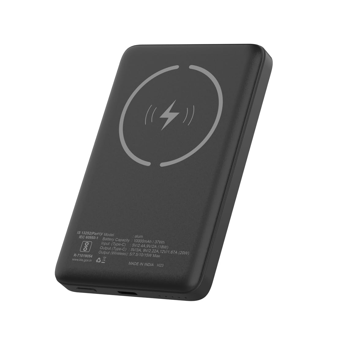 Stuffcool Alum 10000mAh Made in India Aluminium Metallic Magnetic Wireless Powerbank for iPhone 12/13/14/15 Series (Black) (B0CL4X1JTH) Amazon Price History, Amazon Price Tracker