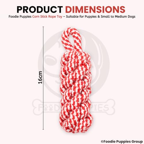 Image of Foodie Puppies Durable Cotton Rope Chew Toy for Dogs (Corn Stick) | Chewing, Fetching, Playing, Teething & Training for Small to Medium Dogs & Puppies (Color May Vary)
