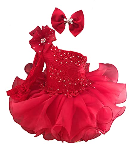 Jenniferwu G086 Infant Toddler Baby Newborn Little Girl's Pageant Party Birthday Dress Red Size 12-18M #TOP22