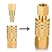 YELUN 1/4 Inch NPT Brass Female and male Air Hose Quick Connect Adapter,Industrial Solid Brass Air Hose Fittings Plug Kit,Air Compressor Fittings (Female and Male Plug 10 Piece)