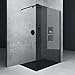 Produktbild Mai & Mai Walk-In Duschwand Duschabtrennung 120x200cm 10mm grau ESG-Sicherheitsglas mit Nanobeschichtung Rechteckiger Stabilisator BremenVG Schwarz