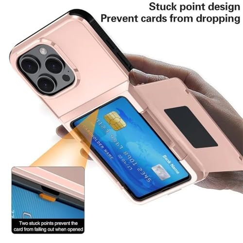Coque iPhone 15 avec porte-carte caché antichoc gris