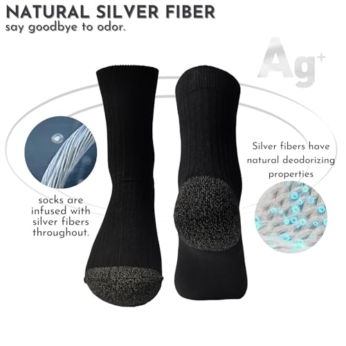 Silver Fiber Crew Socks – Moisture-Wicking, Odor Control, Breathable Comfort for Running, Yoga & Everyday Use2
