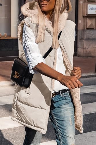 PRETTYGARDEN Womens 2025 Fall Reversible Vests Sleeveless Fleece Jacket Zip Up Hoodie Pockets Long Warm Winter Coat Outerwear4