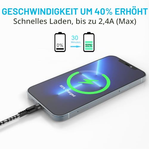 iPhone Ladekabel 5m, lang, Apple MFi Zertifiziert, Original Lightning Auf USB Kabel… – Ansicht 5