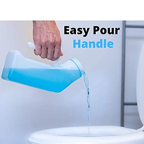 Innovative Designworks TOMPOL-2112581513-5 Urinals For Men Spill Proof By Perfectmed (2 Pack) - 32 Oz/ 1000 Ml | Portable Urine Bottle Bed Pan W/Glow In Dark Lid | Thick Plastic Pee Urinal Bottle thumb #5