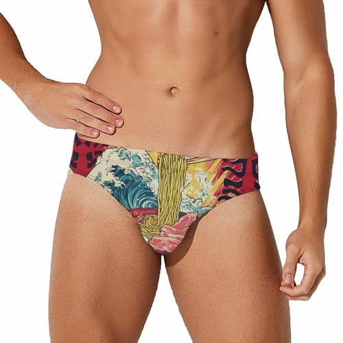 Ramen Chicken Flavor Noodle Soup Men's Swim Trunks Briefs Swimsuit Swimwear Bathing for Underwear Beach