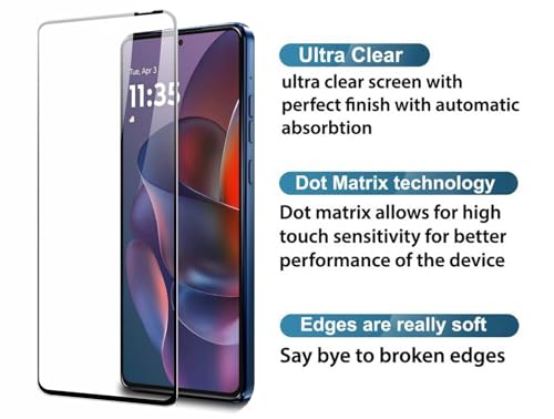 Image of HD Tempered Glass Screen Protector Compatible for Moto Edge 60 Stylus 5G with Edge to Edge coverage and Easy Installation kit