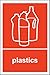 Znak na kosz do recyklingu tworzywa sztuczne - 1,2 mm sztywny plastik 300 mm x 200 mm