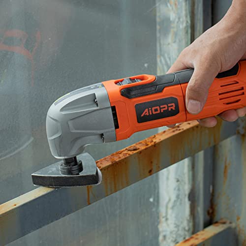 Aiopr 1.5Amp Oscillating Multi Tool Kits W/ 3Pcs Saw Blades, 1Pc Semi Circle Blade Sanding Plate And 6Pcs Sanding (86221) #TOP4