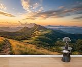 Wall Mural Peel & Stick The Sunset Mountains Brazil do Mar Self-Adhesive Wallpaper Removable Wall Decal Wall Sticker Home Decor for Living Room Bedroom 69'x98'