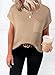 Dokotoo Womens Summer Tops Ladies Fashion Spring Scoop Neck Short Sleeve Tunic Tops and Blouses Solid Color Casual T-Shirts Work Business Loose Tee Shirt Khaki Small