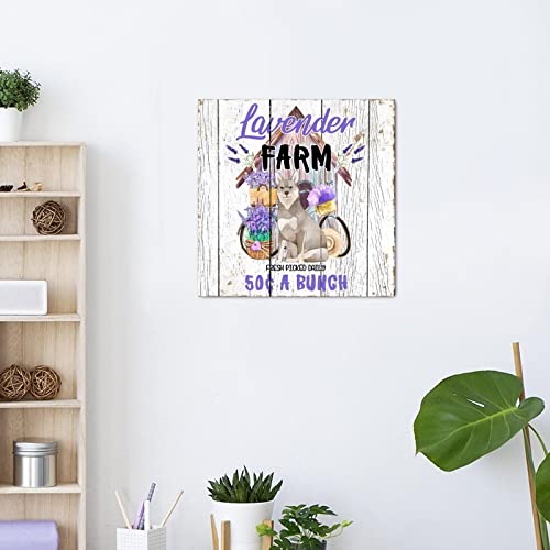 Panneau en bois Labrador de 30x30 cm décor rétro pour maison et café