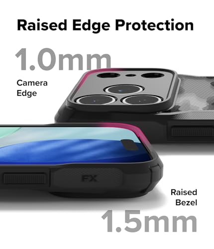 Image of Ringke Fusion-X Compatible with iPhone 17 Pro Case Back Cover Military Camo Hard Back Soft Flexible TPU Bumper Scratch Resistant Shockproof Protection - Camo Black