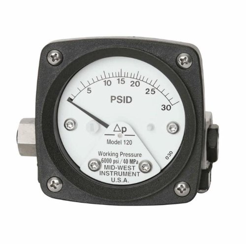 Mid-West InstrumentAO-68404-49 Mid-West 120, Piston Type Differential Pressure Switch, 110 psi, Al, Grommet