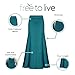 Free to Live Long Skirts for Women Fall Winter Flowy Maxi Skirt High Waist Fold Over (XXL, Teal)