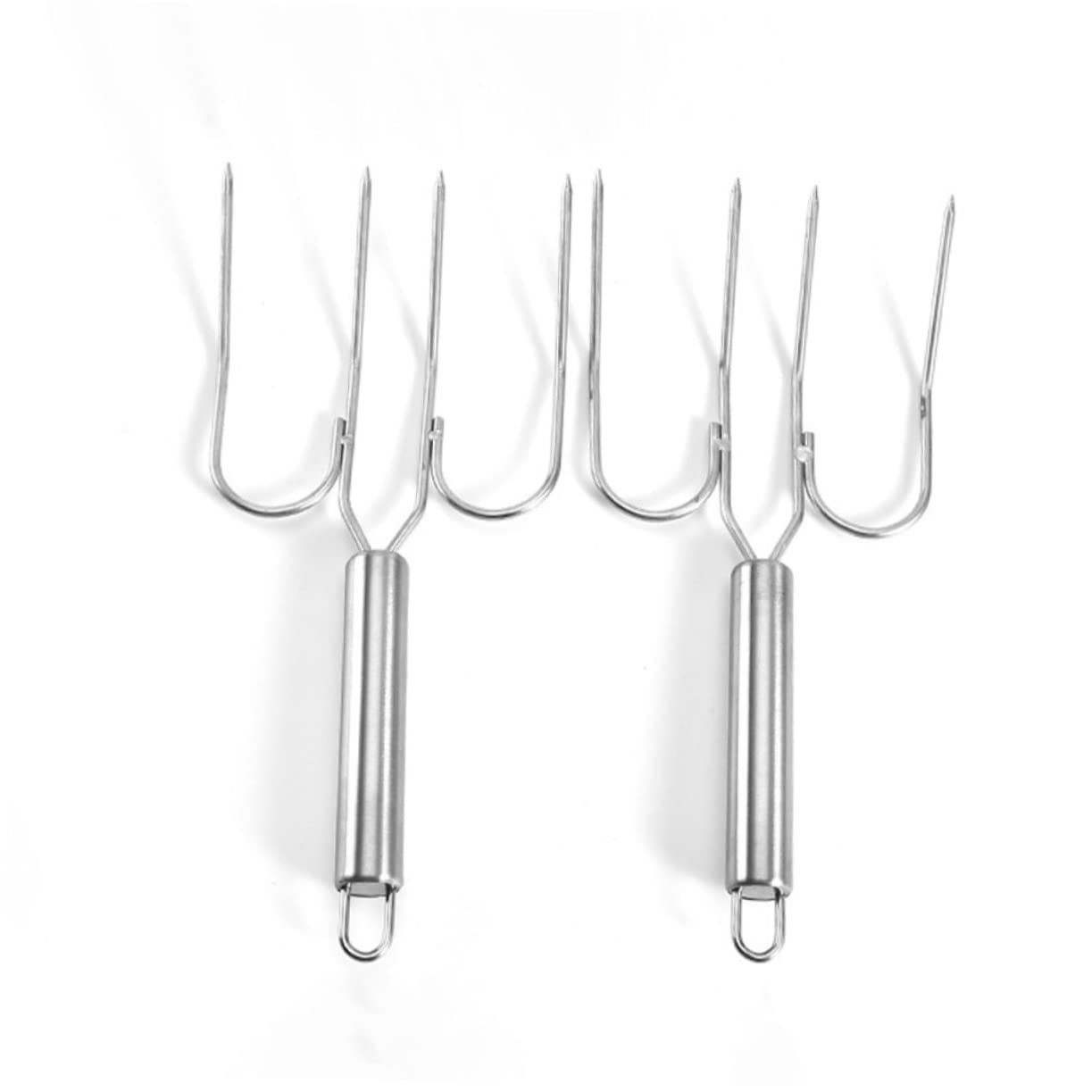CATIEBYE Heavy Duty Turkey Lifting Forks 2pcs Stainless Steel Bbq Tools Easy to Use for Roasting Chicken Spit