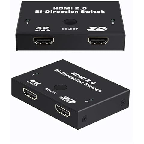 E-SHIDAI 4K HDMI Switcher, 4K@60Hz Splitter, Bi-Directional 2 in 1 Out/1 in 2 Out, Supports 4K 3D HDR, Compatible with Laptops, PC, Xbox, PS5/PS4, Projectors Cover