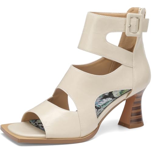 Image of Chunky Gladiator Sandals for Women Summer Peep Toe Stylish Sexy Shoes Dressy Comfortable Strappy High Heels Elegantes Sparkly Buckle Wedge Ladies Formal 3 Inch Pumps