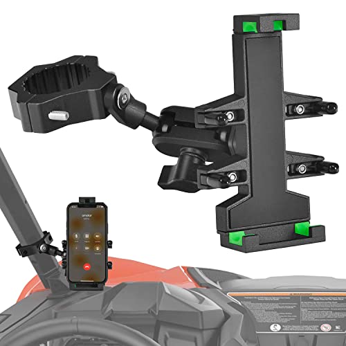 Omotor Atv/Utv 360°Adjustable Phone Holder, Mobile Holder With High-Density Metal Security Lock Device, Fits For 1.75 Inch -2 Roll Bar Utv, Polaris Rzr 900 1000 Xp/Can-Am Accessories #TOP8