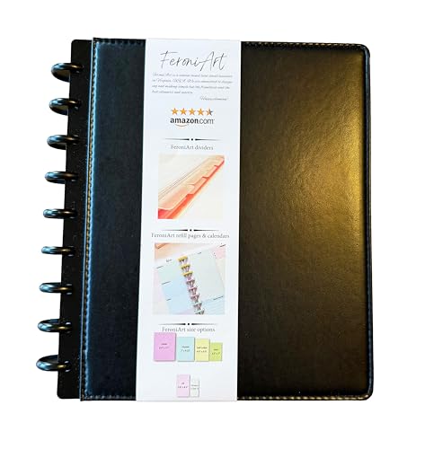 Undated Deluxe Discbound Planner in Gift Box, Letter Size PU Leather Cover – Monthly & Weekly