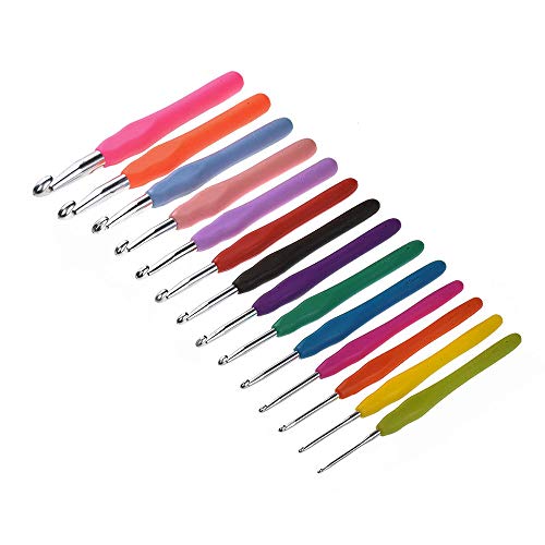 Alapaste 49 Pieces Crochet Hook Set Ergonomic Soft Handles Aluminum Blunt Needles kit with Portable Case Gifts for Mom Big Crocheting Project