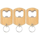3 Pezzi di Apertori di Bottiglie in Legno, Apertore di Birra Inciso, Apertore di Coperchietti DIY per Bevande, Soda, Vetri, Bar, Casa e Cucine KH1503