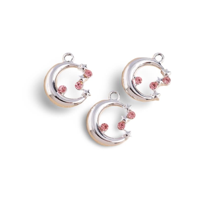 Charmes de coeur en cristal mignon pour collier DIY et pendentif animal en lot de 10