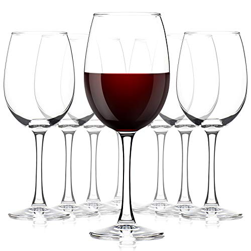 12 Ounce Classic Wine Glasses, Set of 8 White Wine Glasses, Crystal Clear Hand-Blown Stemware for Wedding, Party, Resturant or Any Occassions