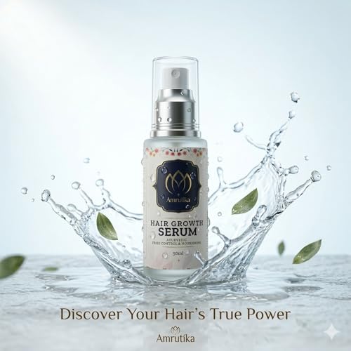 Image of Hair Growth Serum 50ml - Ayurvedic Herbal Formula for Hair Regrowth, Hair Fall Control & Scalp Nourishment with Amla & Aloe Vera, Lightweight Leave-In Treatment for Thicker, Stronger, Healthier Hair