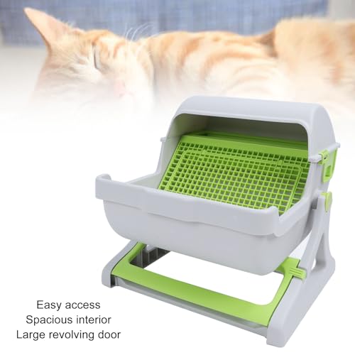 Zunate Caja de para Gatos Autolimpiante, Semiautomática, Plástico PP, Fácil Montaje, Estilo Cubo Basculante, Caja de para Gatos Grande para Gatos de Interior - Imagen 5