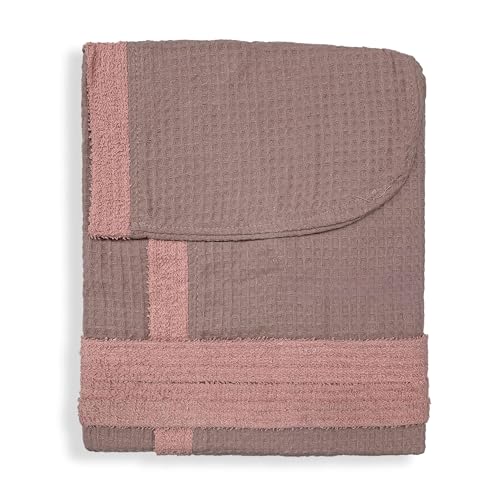 Accappatoio Nido d’Ape Unisex Uomo Donna con Cappuccio – 100% Cotone Ultra Assorbente