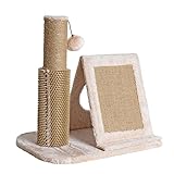 ESTEXO Katzen Kratzpfosten Kratzbaum Kratzsäule Katzenkratzbaum Kratzbrett Kratzmatte Beige