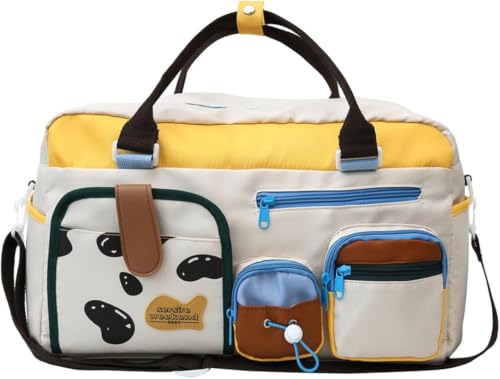 Image of Travel Duffle Bag for Women & Men | Colourblock Weekender Overnight Carry Tote | Large Capacity Waterproof Foldable Flight Luggage Organizer for Gym Sports Fitness & Outdoor Activities