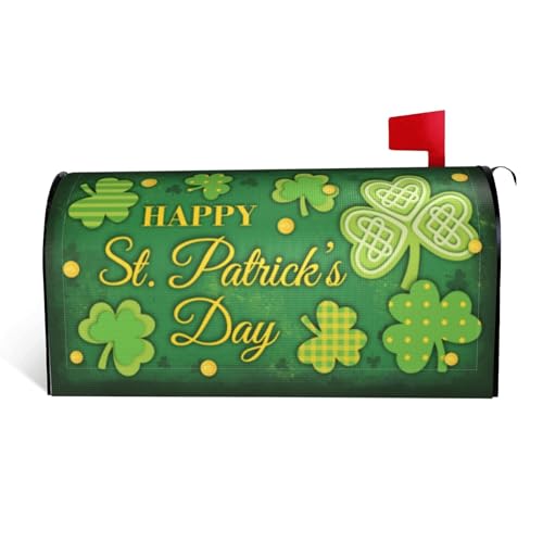 ARKUKT St. Patrick's Day Mailbox Cover Magnetic Shamrock Mailbox Wraps Post Letter Box Cover for Garden Yard Home Decor Standard Size 21" x 18"
