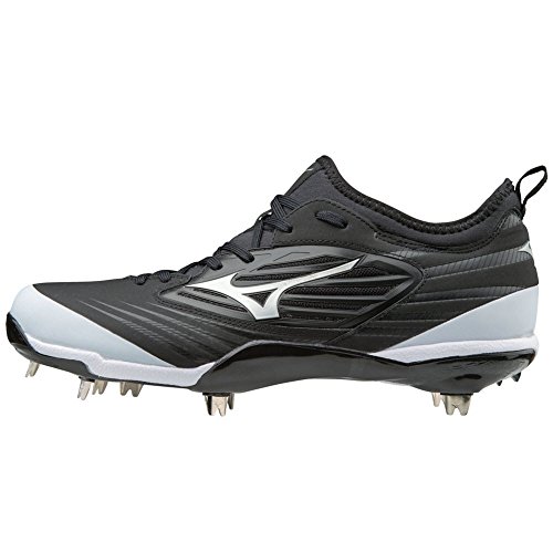 Mizuno Men's Mizuno Epiq Metal Cleat Baseball Shoe, Black/White, 15 D US