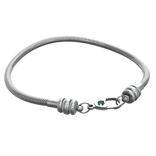 Preisvergleich Produktbild Timeline Treasures CHARM-ARMBAND für Frauen & Mädchen, Schlangenkettenarmbänder aus Stahl, Karabinerverschluss, 20 cm Klassisch
