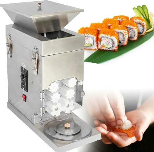 AFLEPCBRQ Fully Automatic Manual Sushi Ball Forming Machine, Adjustable Tightness and Grams Rice Balls, 1800 Rice Balls per Hour, Uniform Size, Cleans Save Time