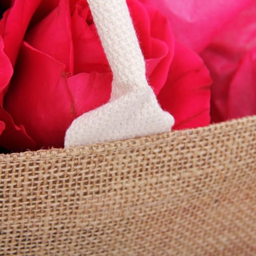 Threadart Personalized With Embroidery Jute Tote Bag - Medium Size - 14.5x13x7 - Fine Burlap Jute Reusable Gift Favors Bag with Handles - For Bridesmaids, Gifts, Bachelorette Party, Family Trips4