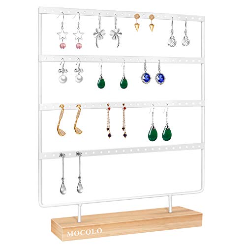 Mocolo Oorbelhouder standaard, oorbel organizer display standaard voor opknoping oorbellen (88 gaten & 4 lagen), metaal… - Image 3