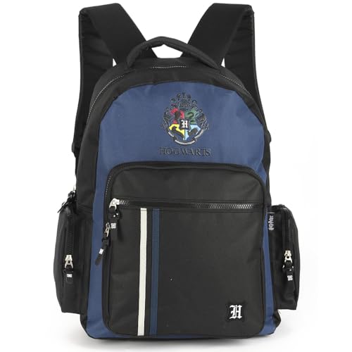 Mochila De Costas Escolar Harry Potter Quatro Casas Hogwarts (Azul)