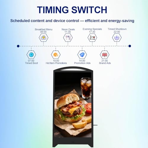 Image of 43inch Indoor Digital Signage, 1800nits High Brightness LCD Screen Advertising Display, CMS /USB /WiFi /Port Player, Smart Split Screen, 24 /7 Timer, Movable Digital Signage Kiosk with Android 11OS