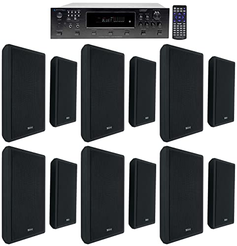 Technical Pro 6000w 6-Zone Home Theater Bluetooth Receiver+12 Slim Wall Speakers